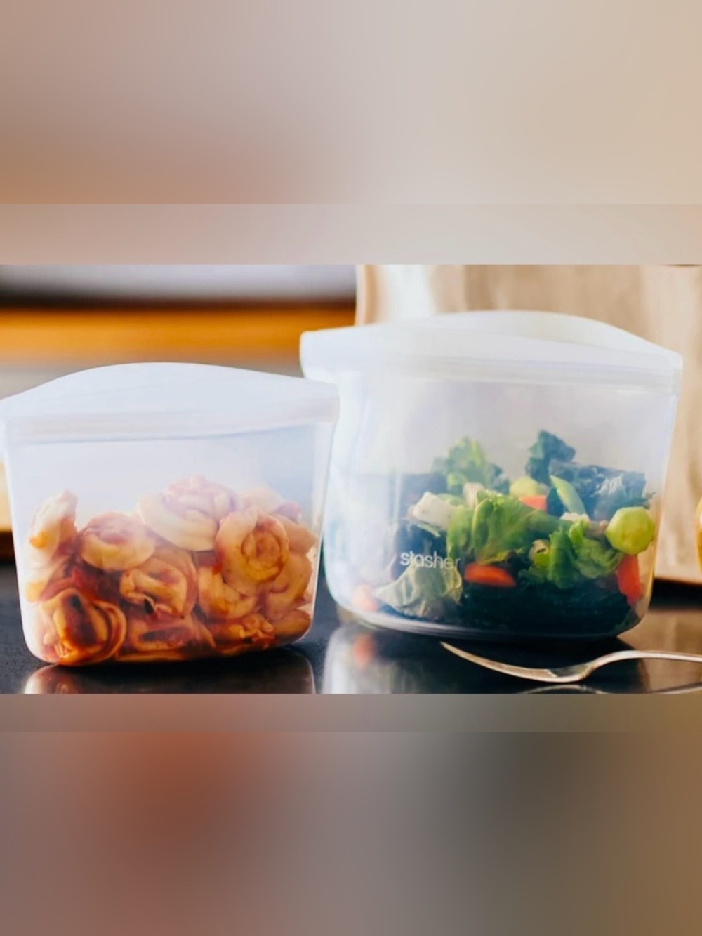Stasher™ Silicone Reusable 2- 4 Cup Bowls, 2-Cup, and 1 Sandwich - Picture 5 of 11